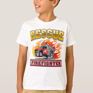 Cartoon brandweerauto t-shirt