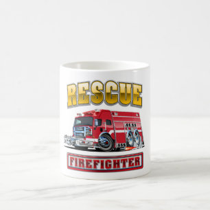 Cartoon brandweerwagen hoodie koffiemok