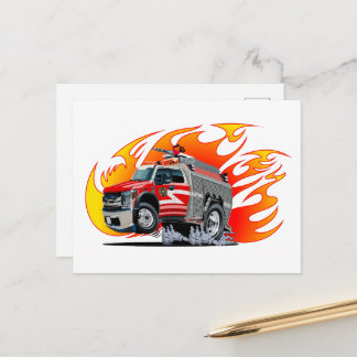 Cartoon brandweerwagens briefkaart