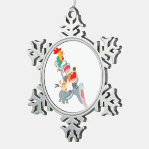 Cartoon Bremen Town Musicians Pewter Ornament