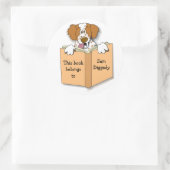 Cartoon Brittany Chien Stickers Plaque Modèle (Sac)