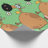 Cartoon Brown Koe Cadeaupapier