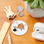 Cartoon Brown Koe Sleutelhanger