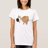 Cartoon Brown Koe T-shirt (Voorkant)