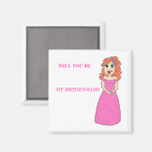 Cartoon bruidsmeisje magneet (Voorkant / Achterkant)