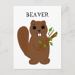 Cartoon Buck Tooth Beaver Briefkaart