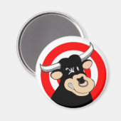 Cartoon Bull BullsEYE Magneet (Voorkant / Achterkant)