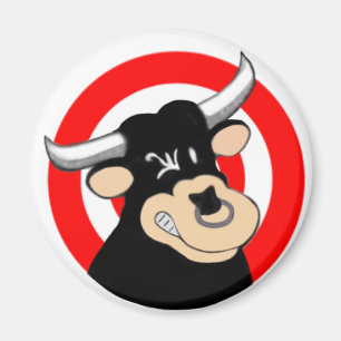 Cartoon Bull BullsEYE Magneet