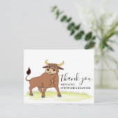 Cartoon Bull Carte de remerciements (Debout devant)