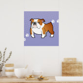 Cartoon Bulldog Poster (Keuken)