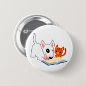 Cartoon Bullie en Kat met geblindeerde Button (Voorkant /achterkant)