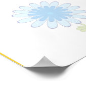 Cartoon Bumble Bee. and Flowers Poster (Hoek)