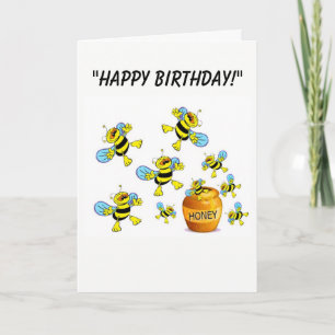 Cartoon Bumble-Bee Verjaardag Kaart