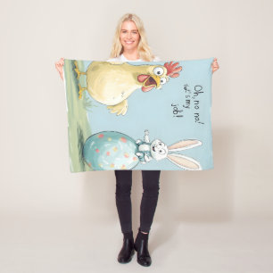 Cartoon Bunny Chick Egg Easter Fun Fleece Deken