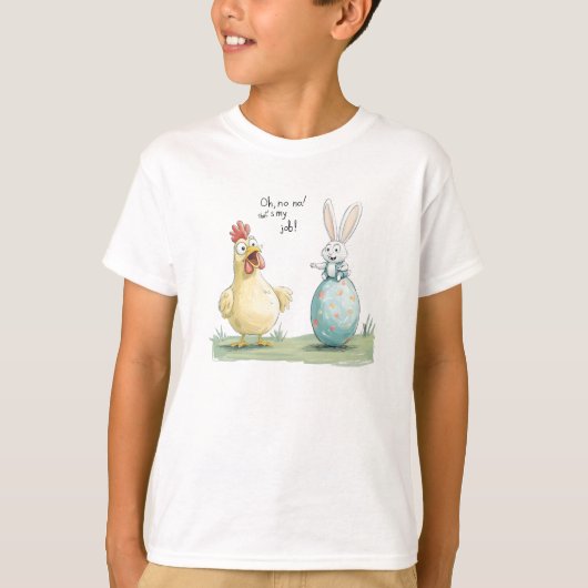 Cartoon Bunny Chick Egg Easter Fun T-shirt (Voorkant)