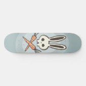 Cartoon Bunny Skull en Crossbones Skateboard (Horizontaal)