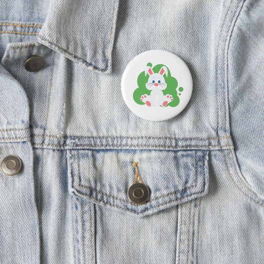 Cartoon bunny splash ronde button 5,7 cm (In situ)