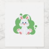 Cartoon bunny splash wijn etiket (Enkel label)