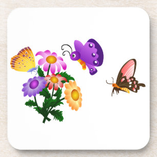 Cartoon Butterflies Drankjes Onderzetter