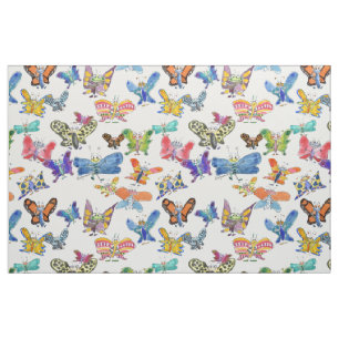 Cartoon Butterflies Fabric Stof