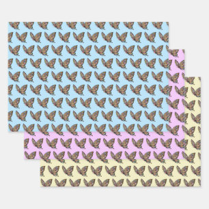 Cartoon Butterfly Inpakpapier Vel