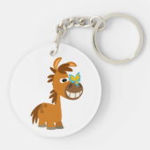 Cartoon Butterfly Pony AcrylSleutelhanger Sleutelhanger (Achterkant)