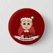 Cartoon Button met kerst (Voorkant)
