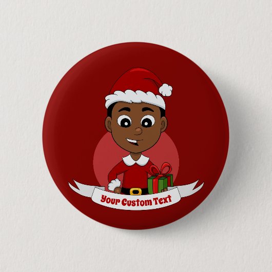 Cartoon Button met kerst (Voorkant)