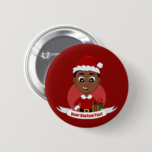 Cartoon Button met kerst (Voorkant /achterkant)