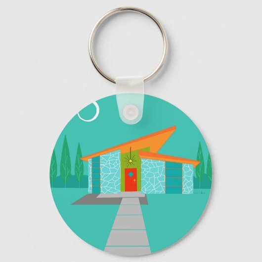 Cartoon Button Sleutelhanger ruimtevaarttijdperk (Voorkant)