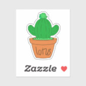 Cartoon Cactus Custom-Cut Vinyl Sticker (Feuille)