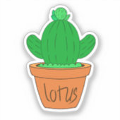 Cartoon Cactus Custom-Cut Vinyl Sticker (Recto)
