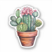 Cartoon cactus illustratie sticker (Voorkant)