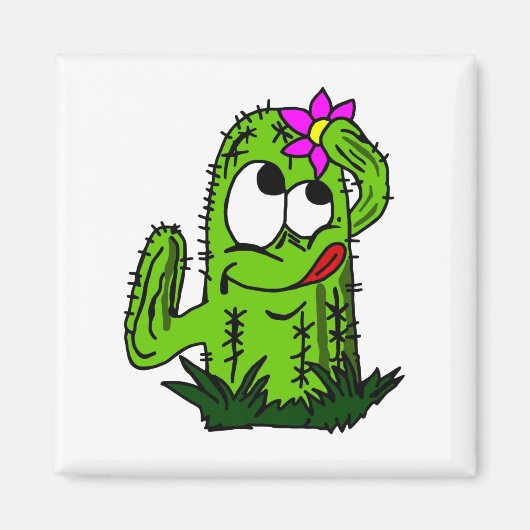 Cartoon Cactus Magneet (Voorkant)