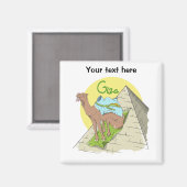 Cartoon Camel Egypt Pyramid Magneet (Voorkant / Achterkant)