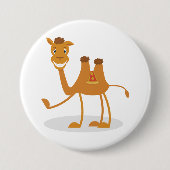 Cartoon Camel Smiling Desert Animal Character Ronde Button 7,6 Cm (Voorkant)