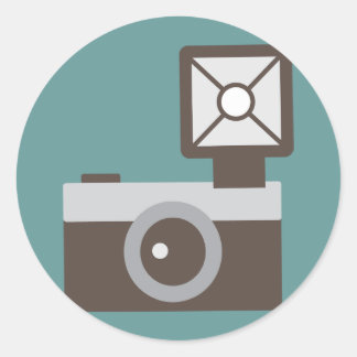 Cartoon  camera ronde sticker