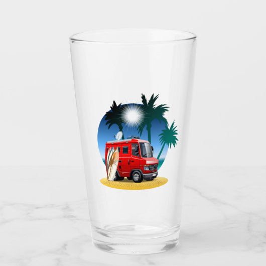 Cartoon Camper Glas (Voorkant)