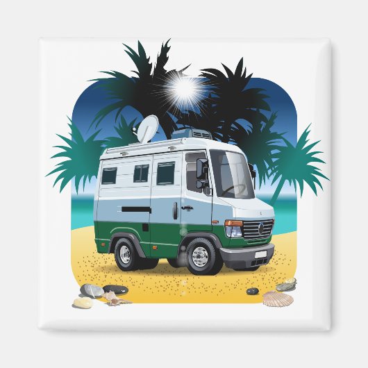 Cartoon Camper Magneet (Voorkant)