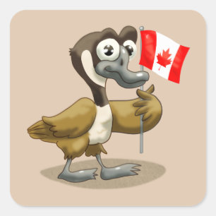 Cartoon Canada Goose Vierkante Sticker
