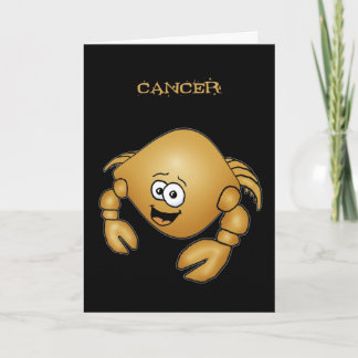 Cartoon Cancer Crabe carte d'anniversaire.