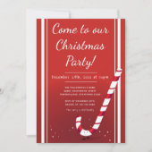 Cartoon Candy Cane | Uitnodiging voor kerstfeest (Voorkant)