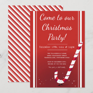 Cartoon Candy Cane   Uitnodiging voor kerstfeest