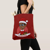 Cartoon Canvas tas met kerst (Dichtbij)