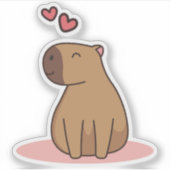 Cartoon capibara-sticker sticker (Voorkant)