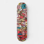 Cartoon Caracter Hand Drawn Toss Pattern Kinder Skateboard (Voorkant)