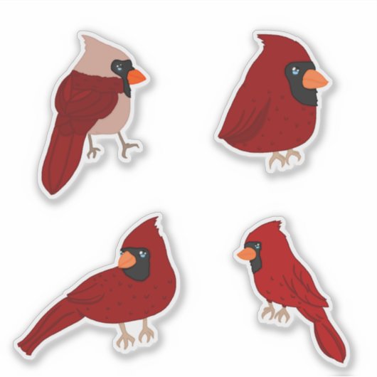 Cartoon Cardinal Sticker Pack (Devant)
