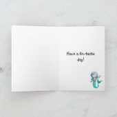 Cartoon Carte d'anniversaire de sirène joyeuse (Intérieur)