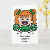 Cartoon carte d'anniversaire pour filles (Fleur jaune)