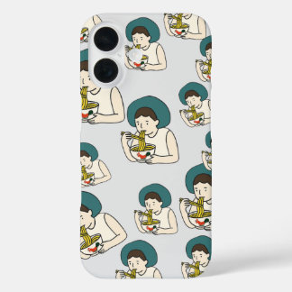Cartoon case eet kipnoedelsoep